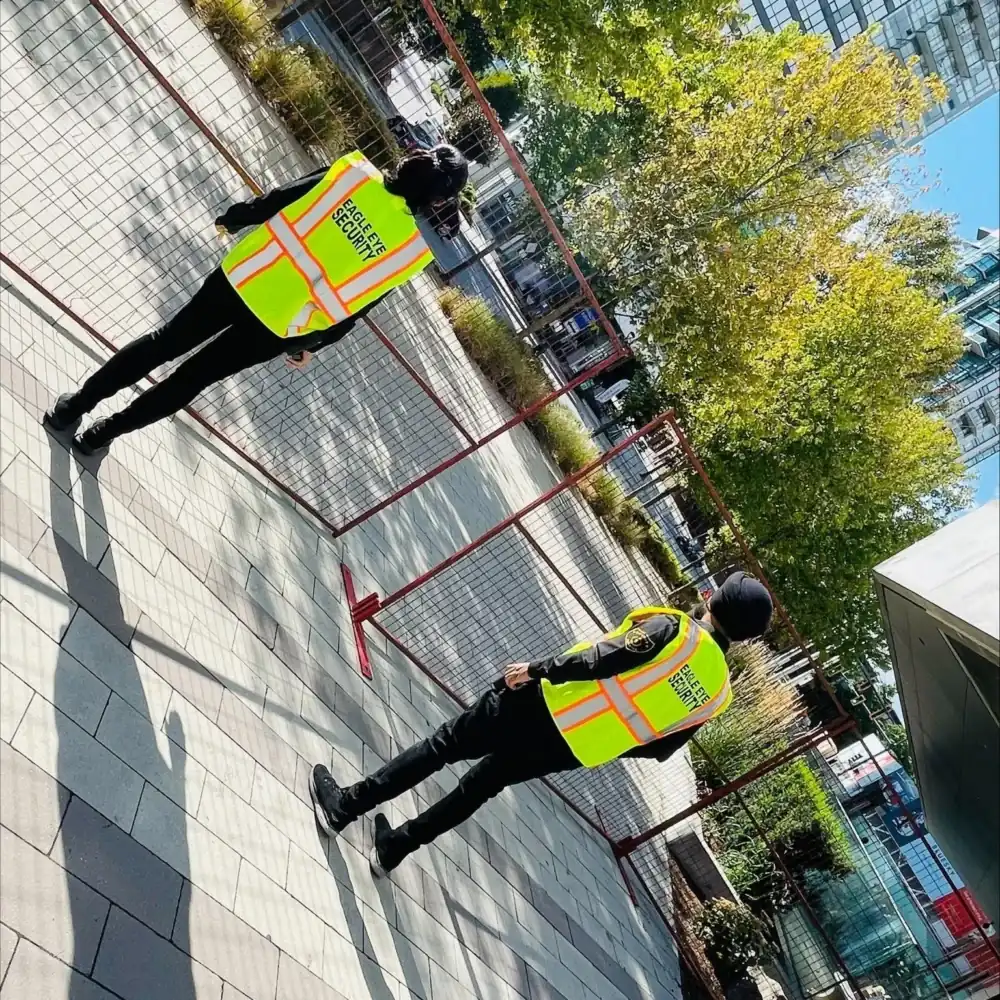 Two Eagle Eye Security LTD guards on duty at a client site